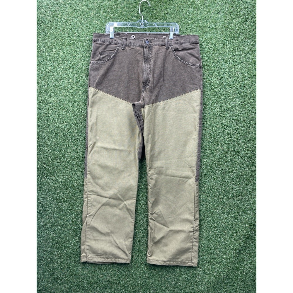 Wrangler Pro Gear Pants Mens 40x30 Double Front Brush Guard Brown Workwear